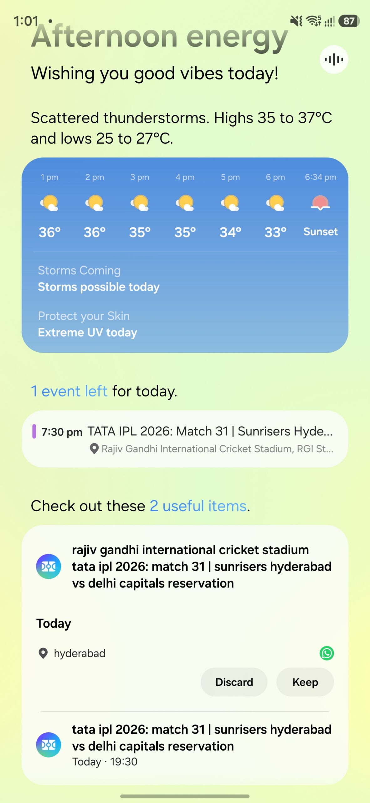 samsung one ui 8.5 now brief calendar event sports match tickets whatsapp