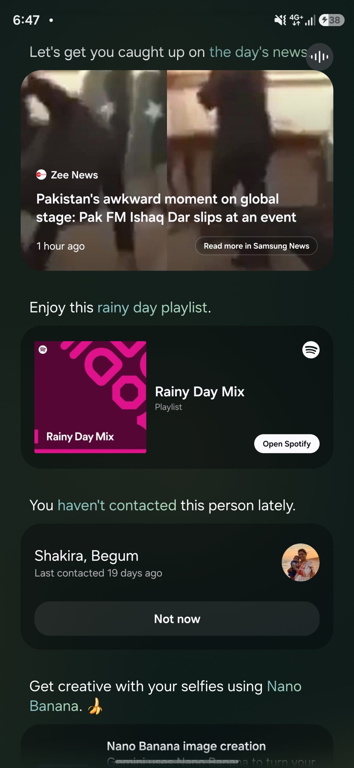 samsung one ui 8.5 now brief family call reminder