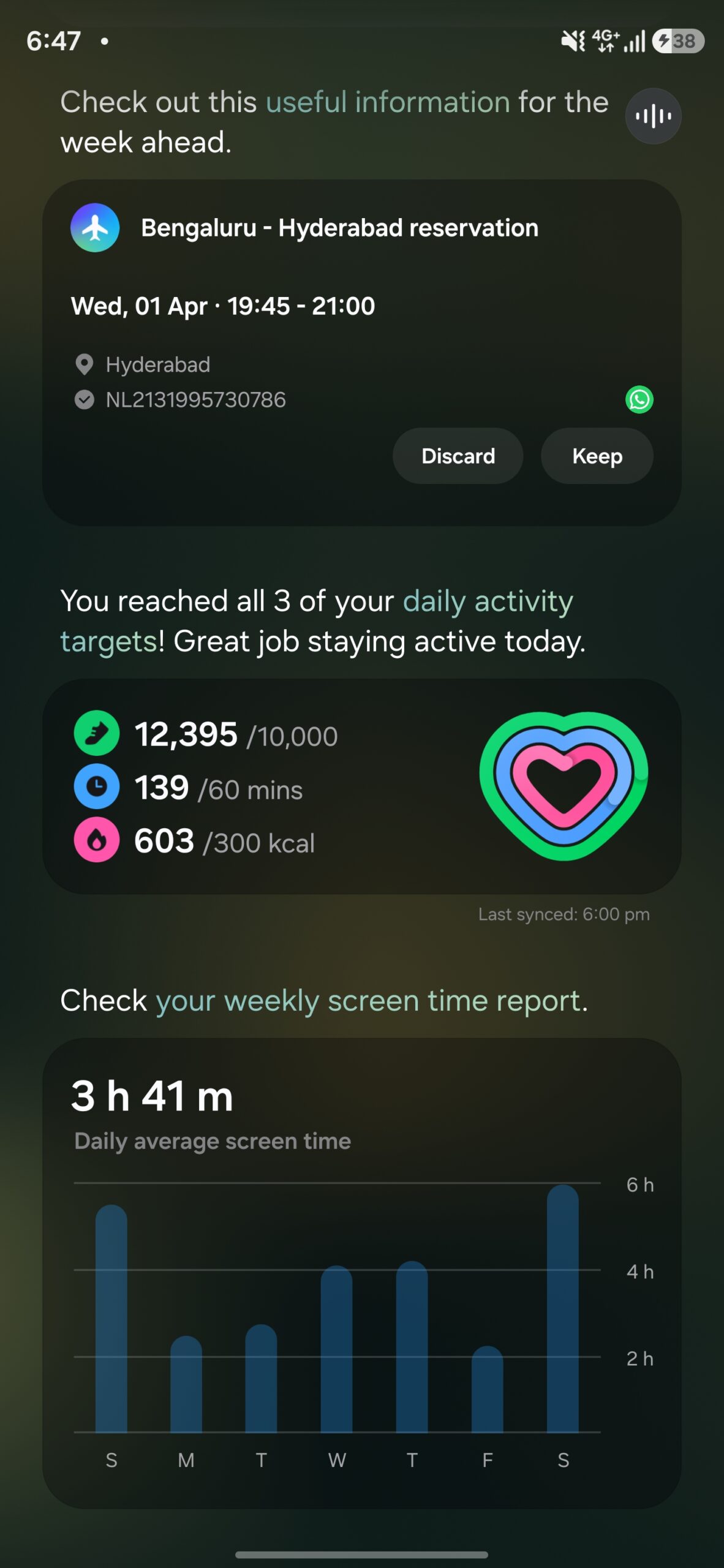 samsung one ui 8.5 now brief flight tickets health screen time weekly report