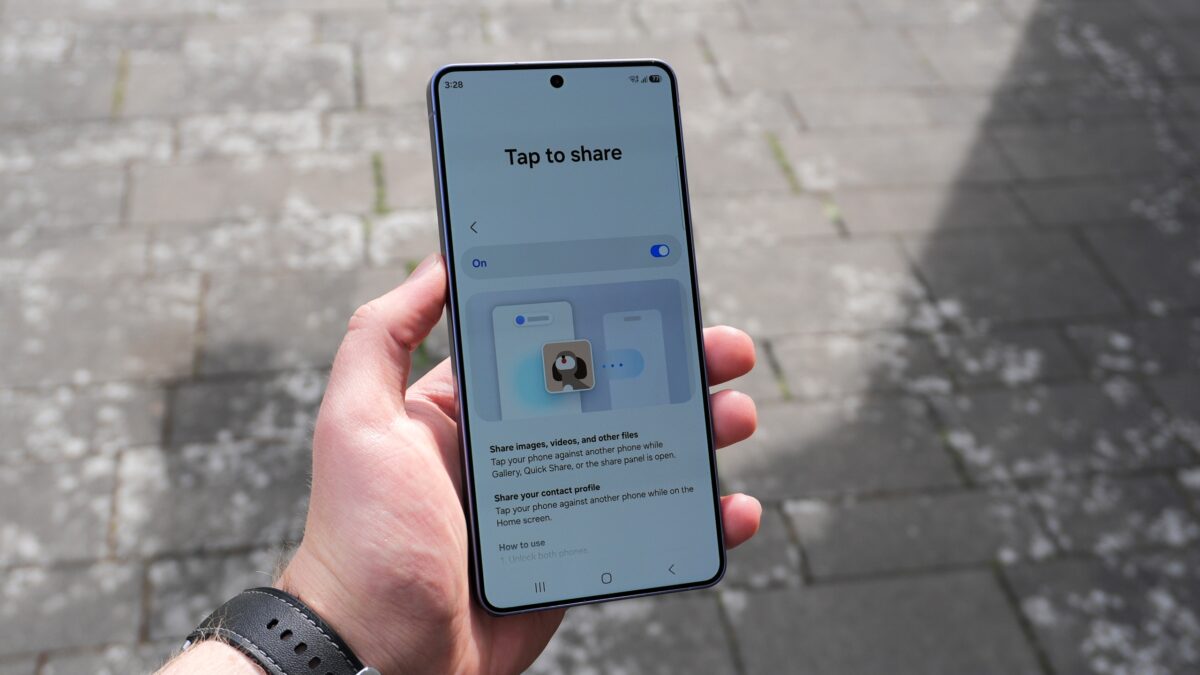 Tap to share functionality on Samsung One UI 9
