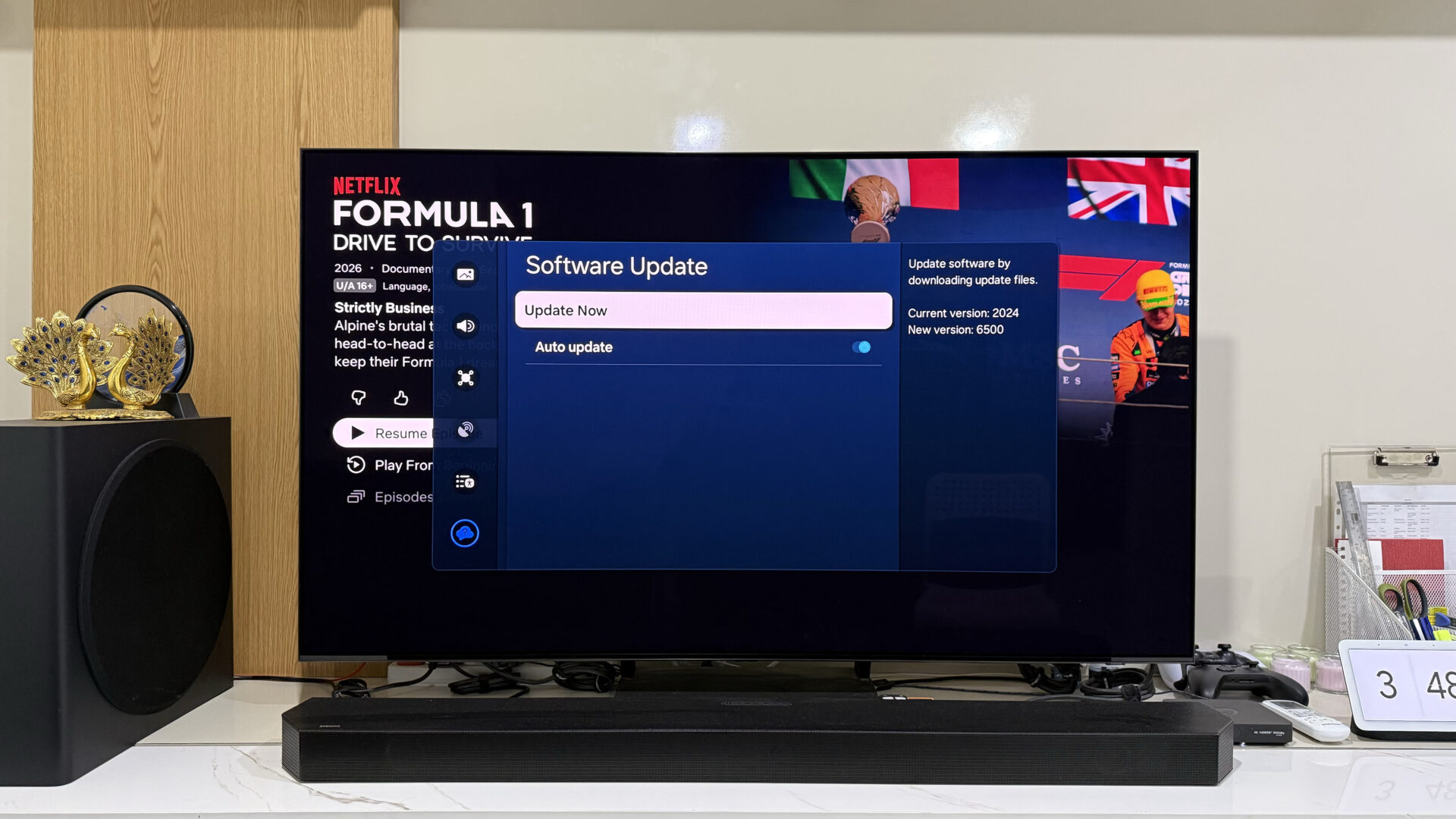 samsung s90c oled tv software update firmware version 6500 tizen os 9.0