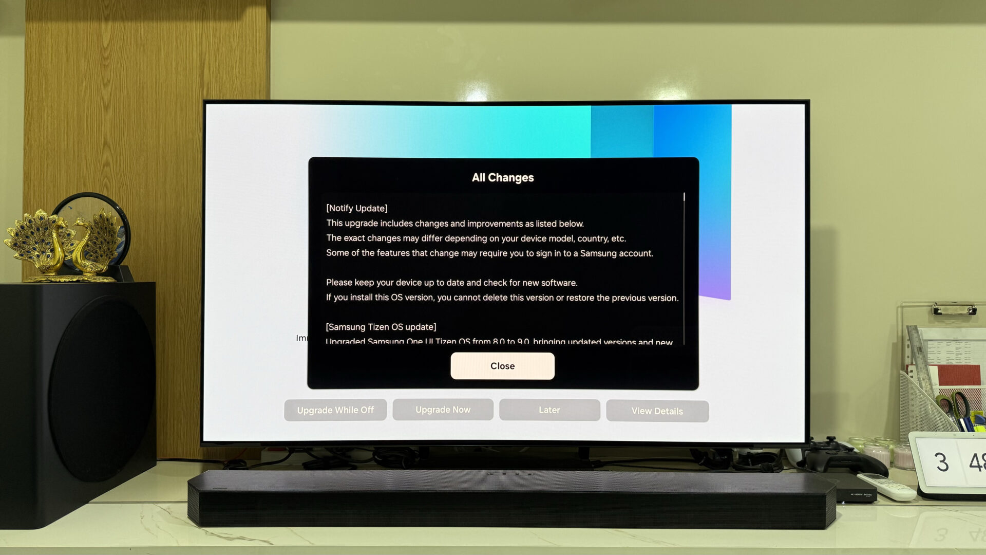 samsung s90c oled tv software update firmware version 6500 tizen os 9.0 (03)