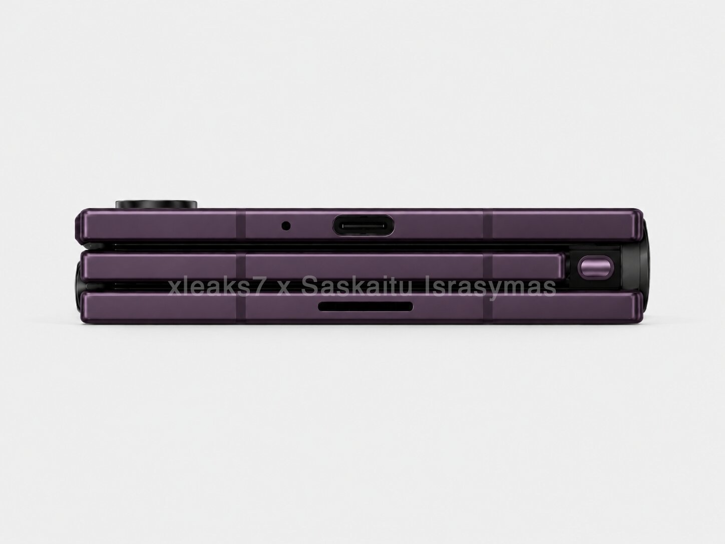 alleged samsung galaxy z trifold 2 design with built-in s pen slot in one of its two hinges
