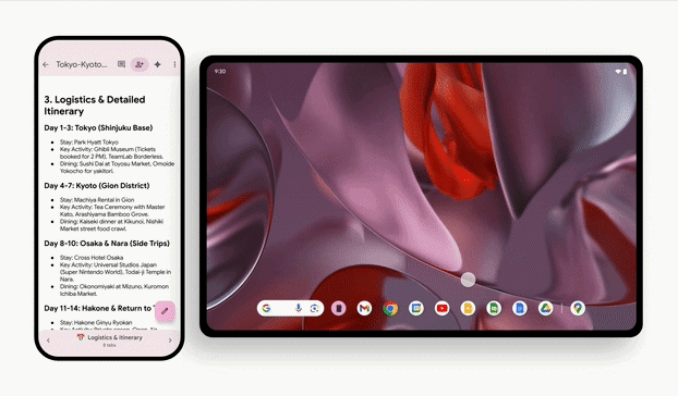 android 17 continue on handoff google docs