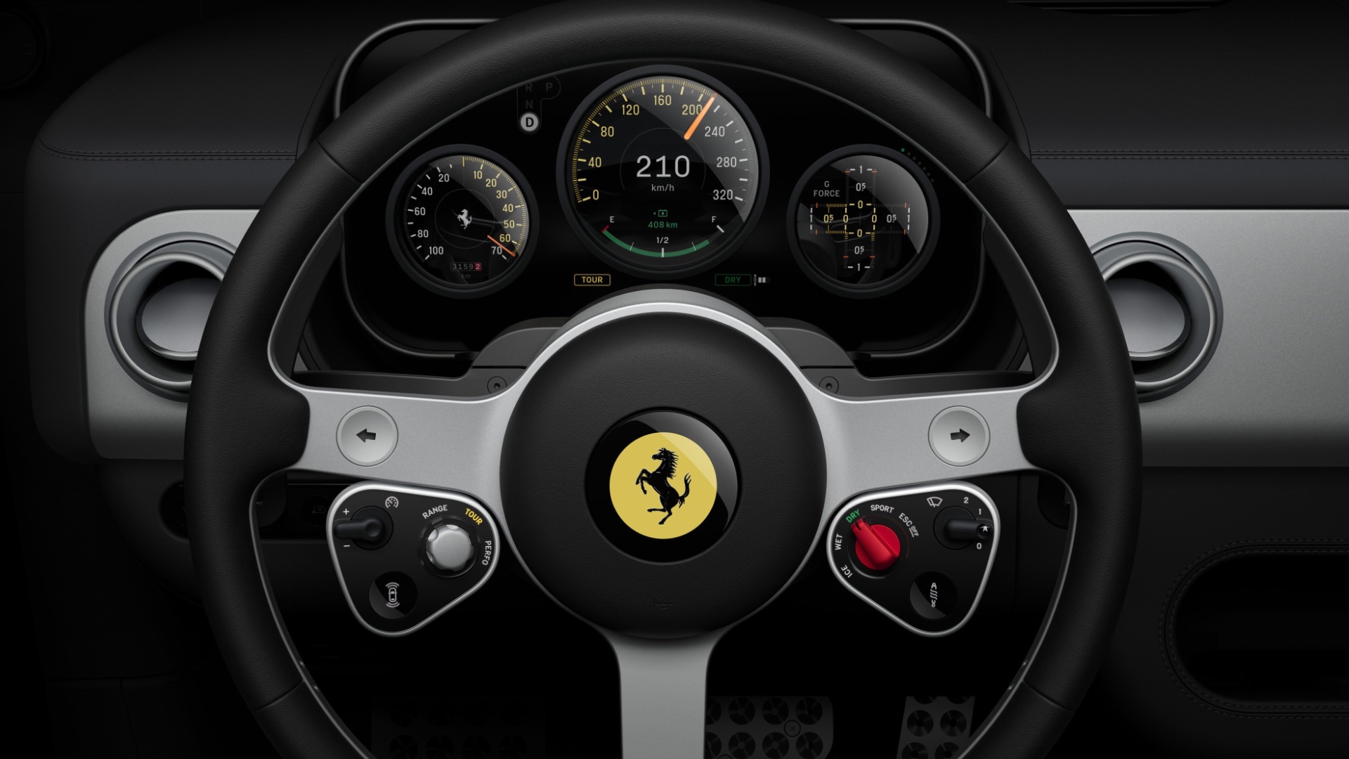 ferrari luce samsung display oled screen digital instrument cluster