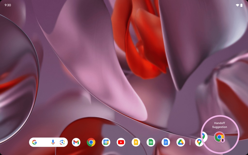 google android 17 continue on chrome suggestion tablet taskbar google io 2026