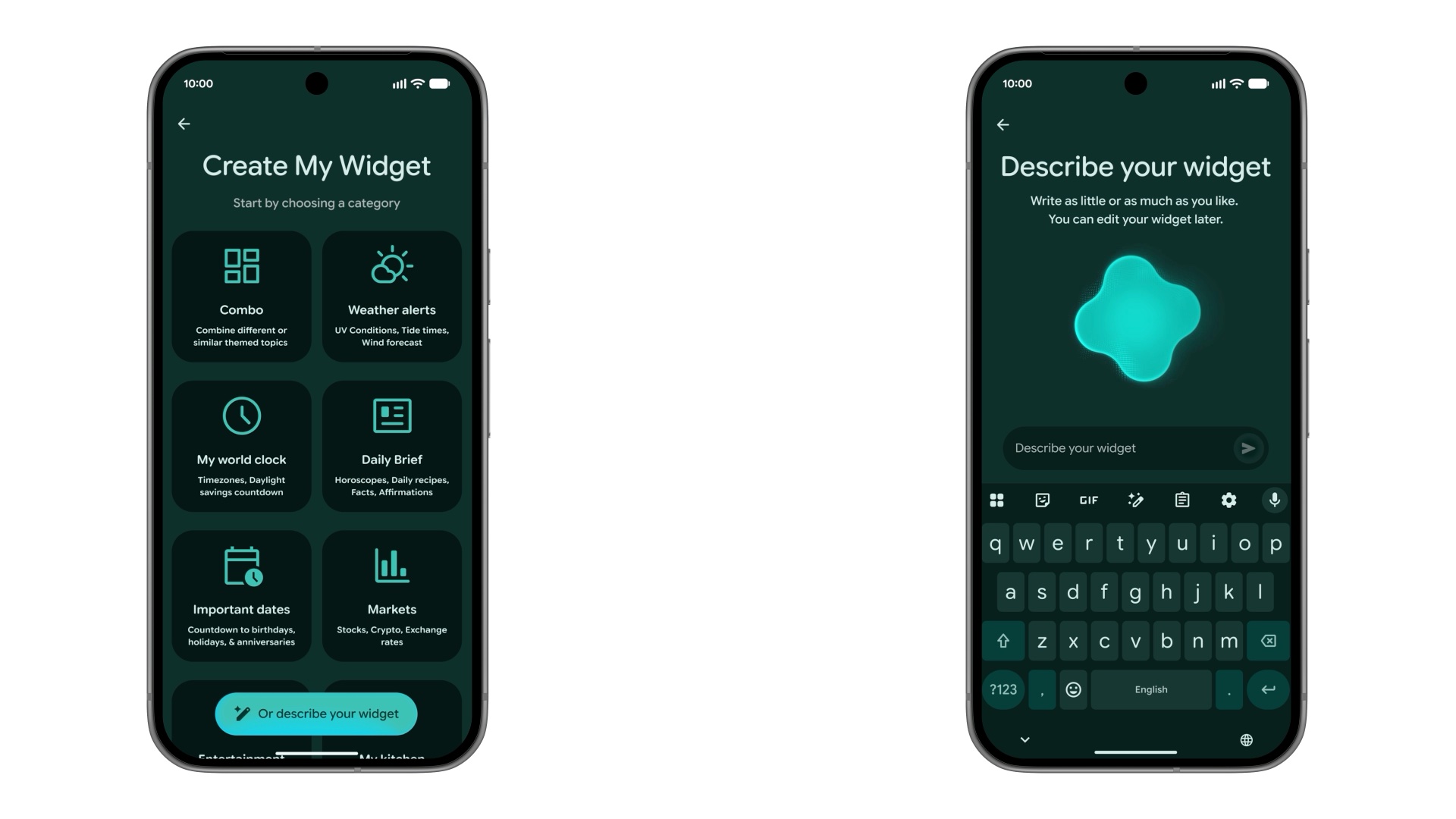google android 17 create my widget description
