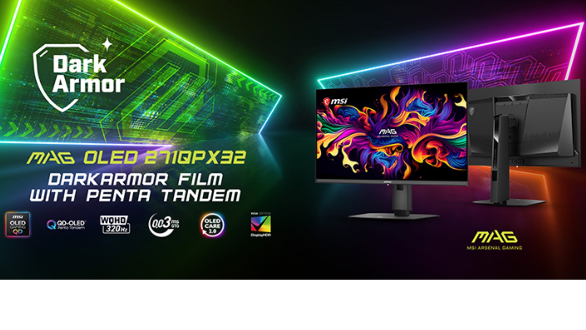 msi mag oled 271qpx32 gaming monitor features specs