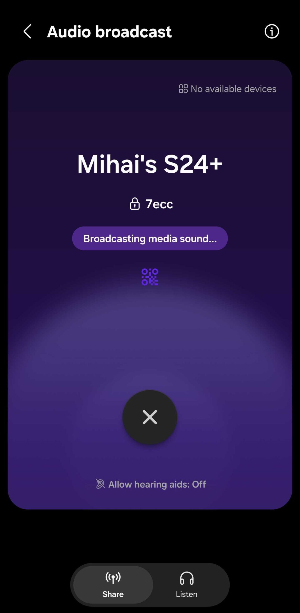 one ui 8.5 audio broadcast