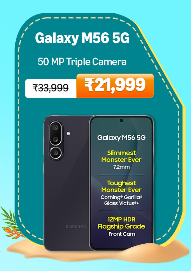 samsung galaxy m56 amazon india great summer sale 2026 deal banner