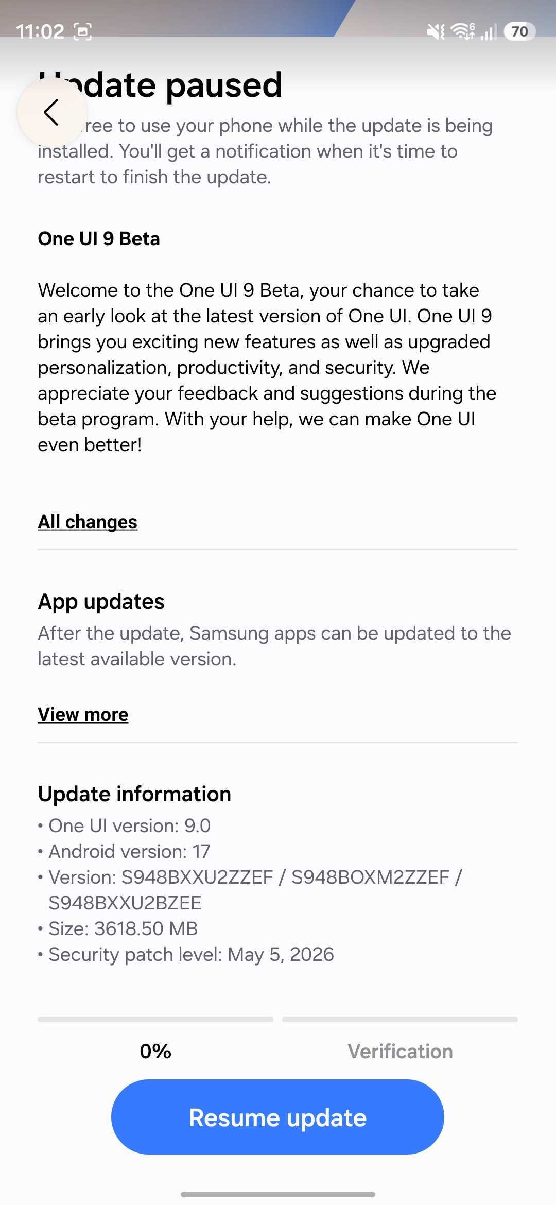 samsung galaxy s26 ultra one ui 9.0 beta 1 update firmware version germany