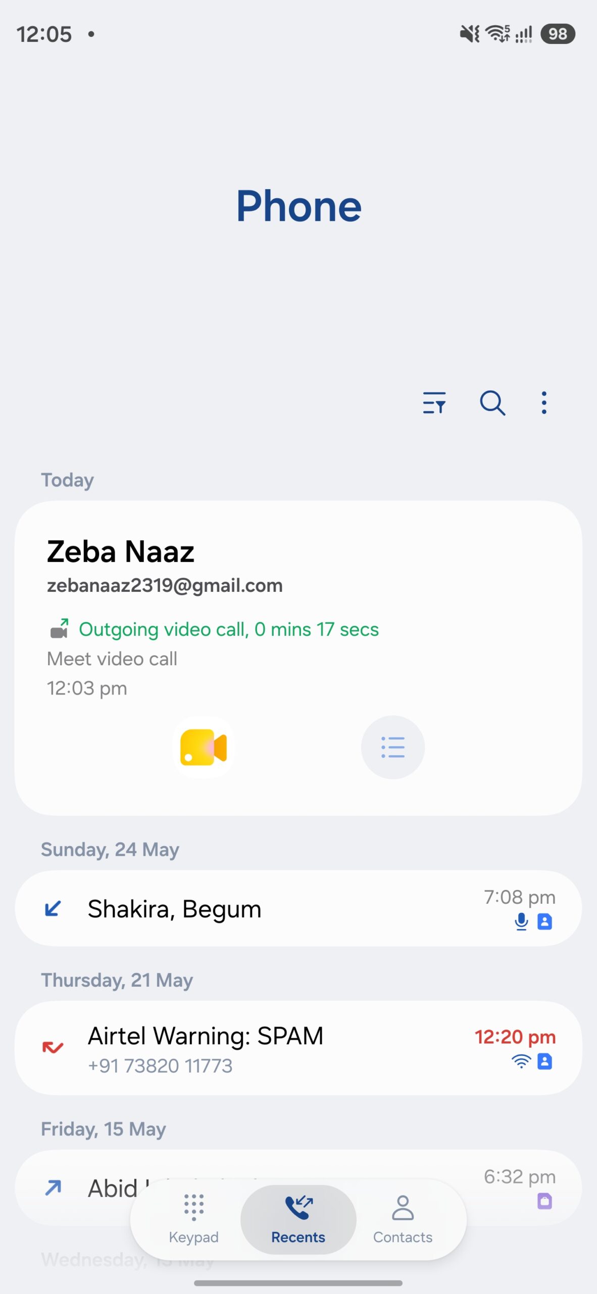 samsung one ui 9.0 phone dialer app google meet calls list