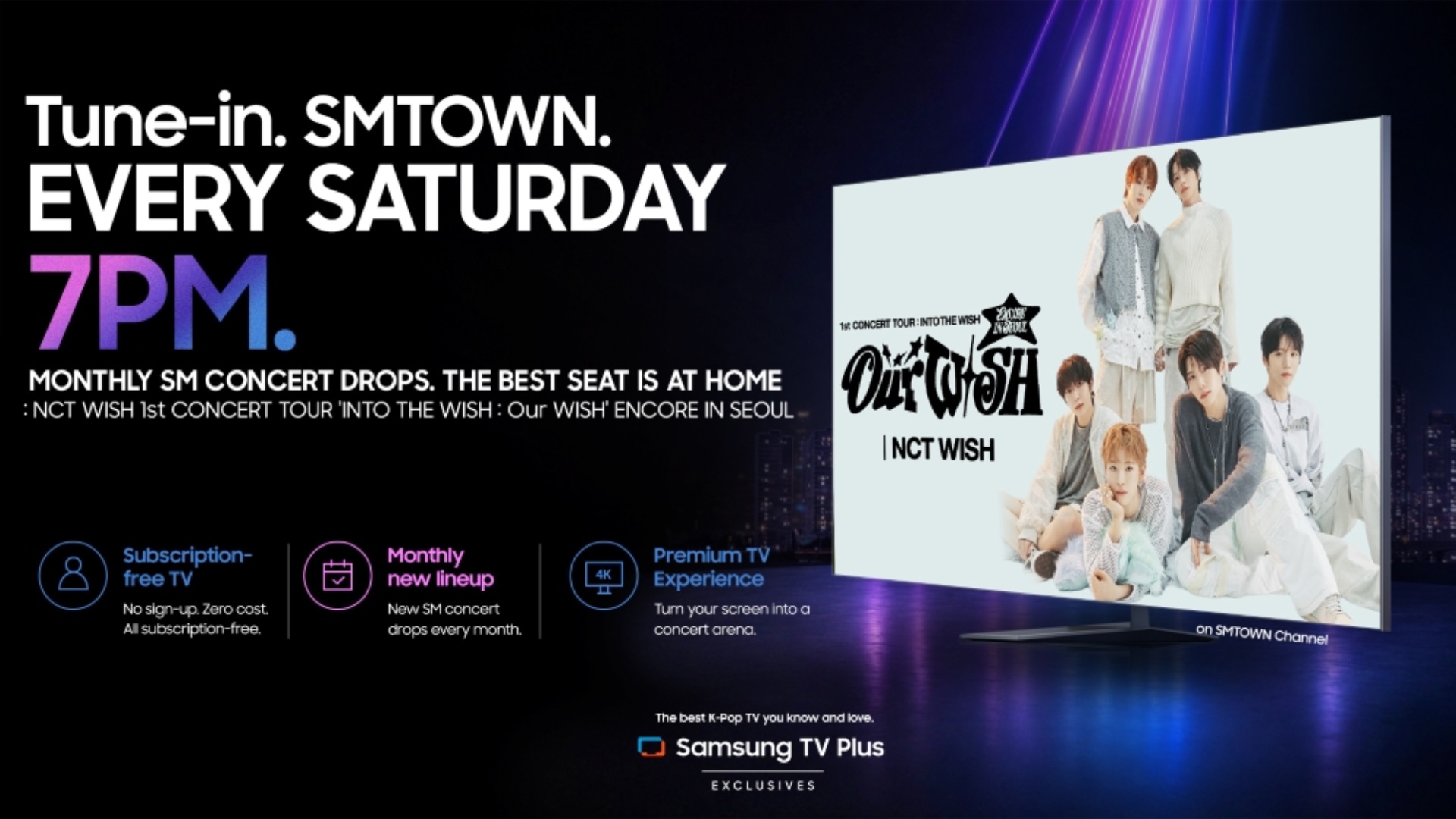 samsung tv plus smtown channel stream k-pop concerts monthly