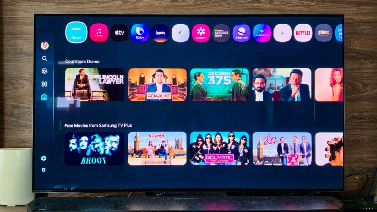 samsung tv s90c one ui tizen 9 home screen apps row