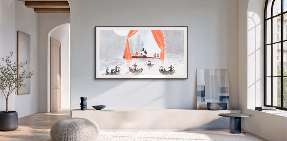the floating theatre from moominsummer madness (1982) by tove jansson on samsung the frame samsung art store