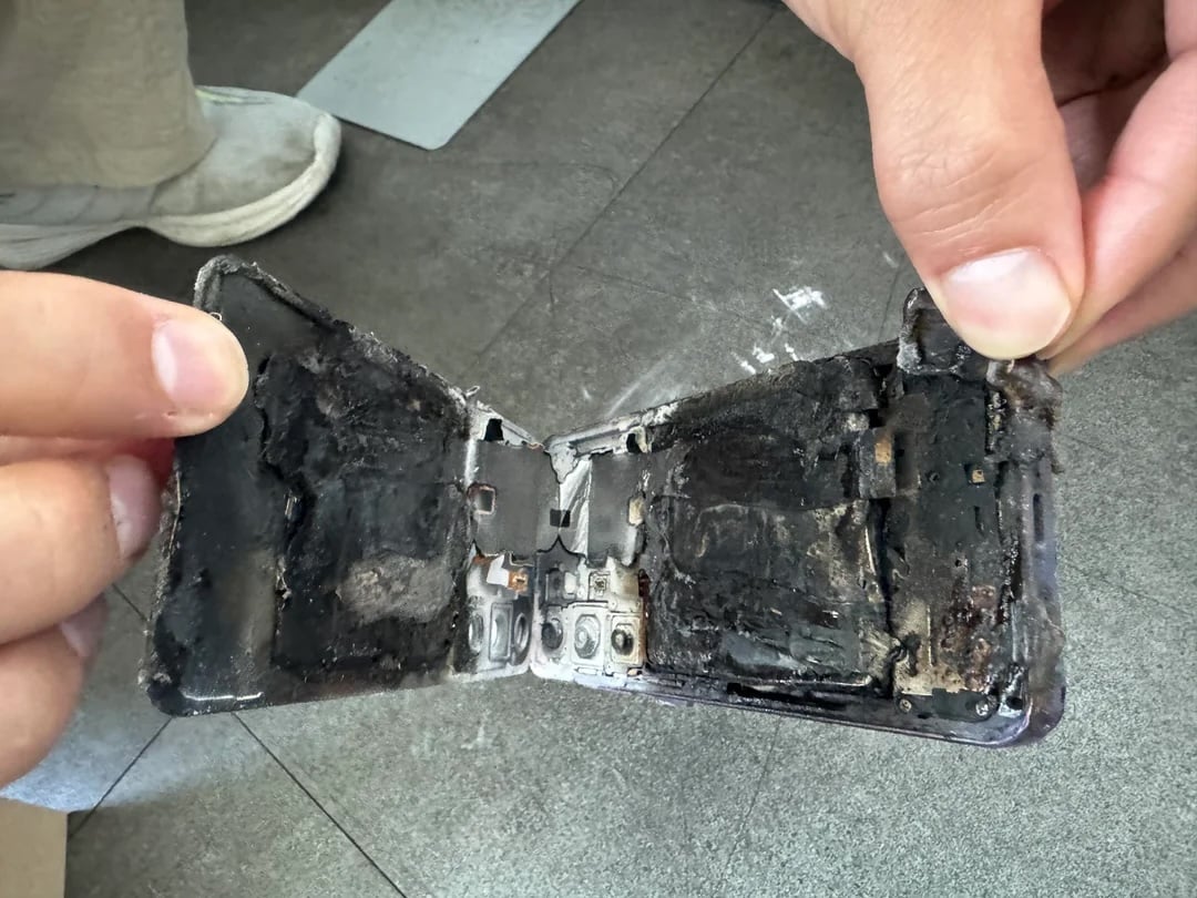 a galaxy s24 that seemingly combusted for no reason in south korea