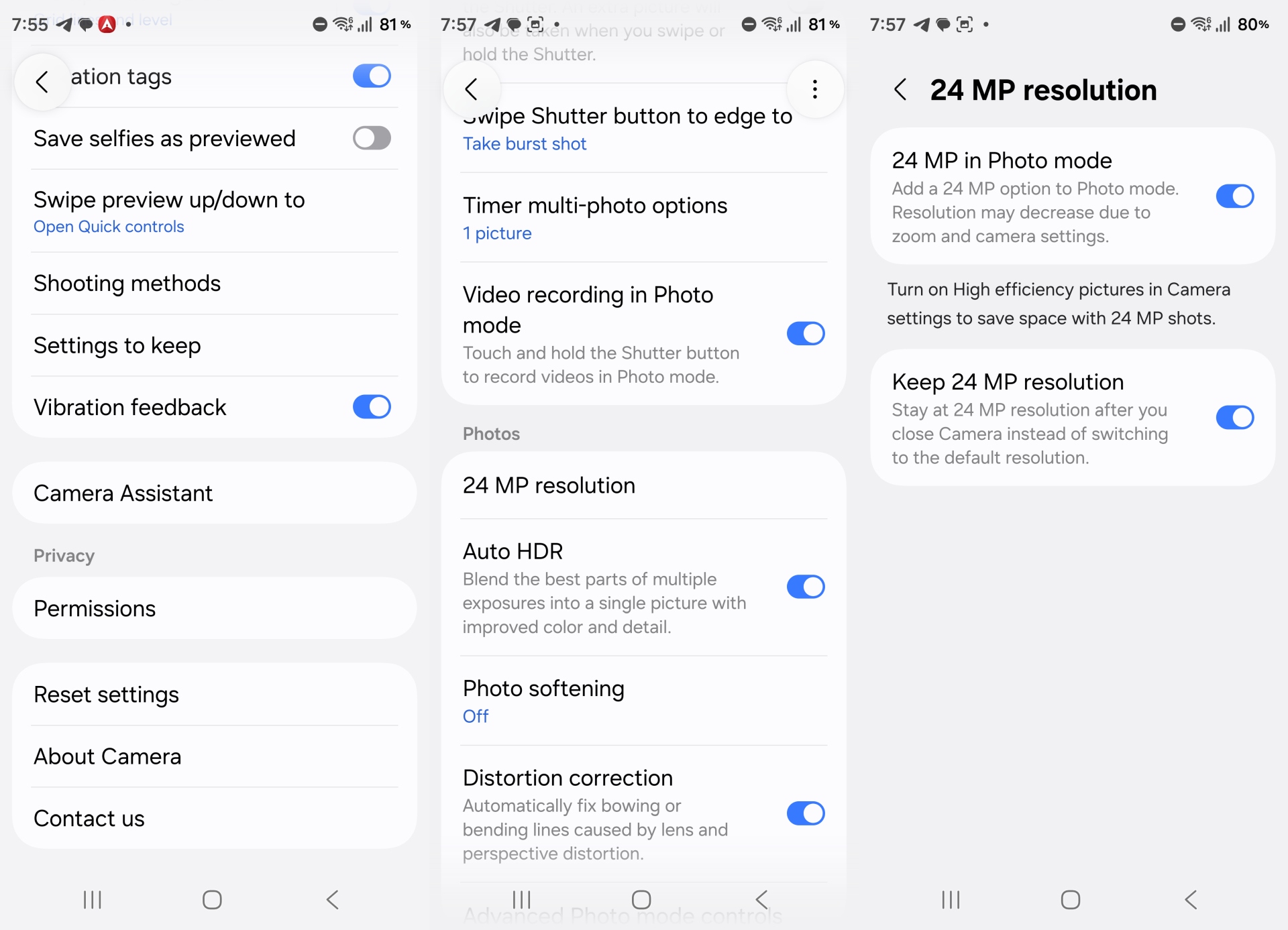 camera assistant 24mp mode