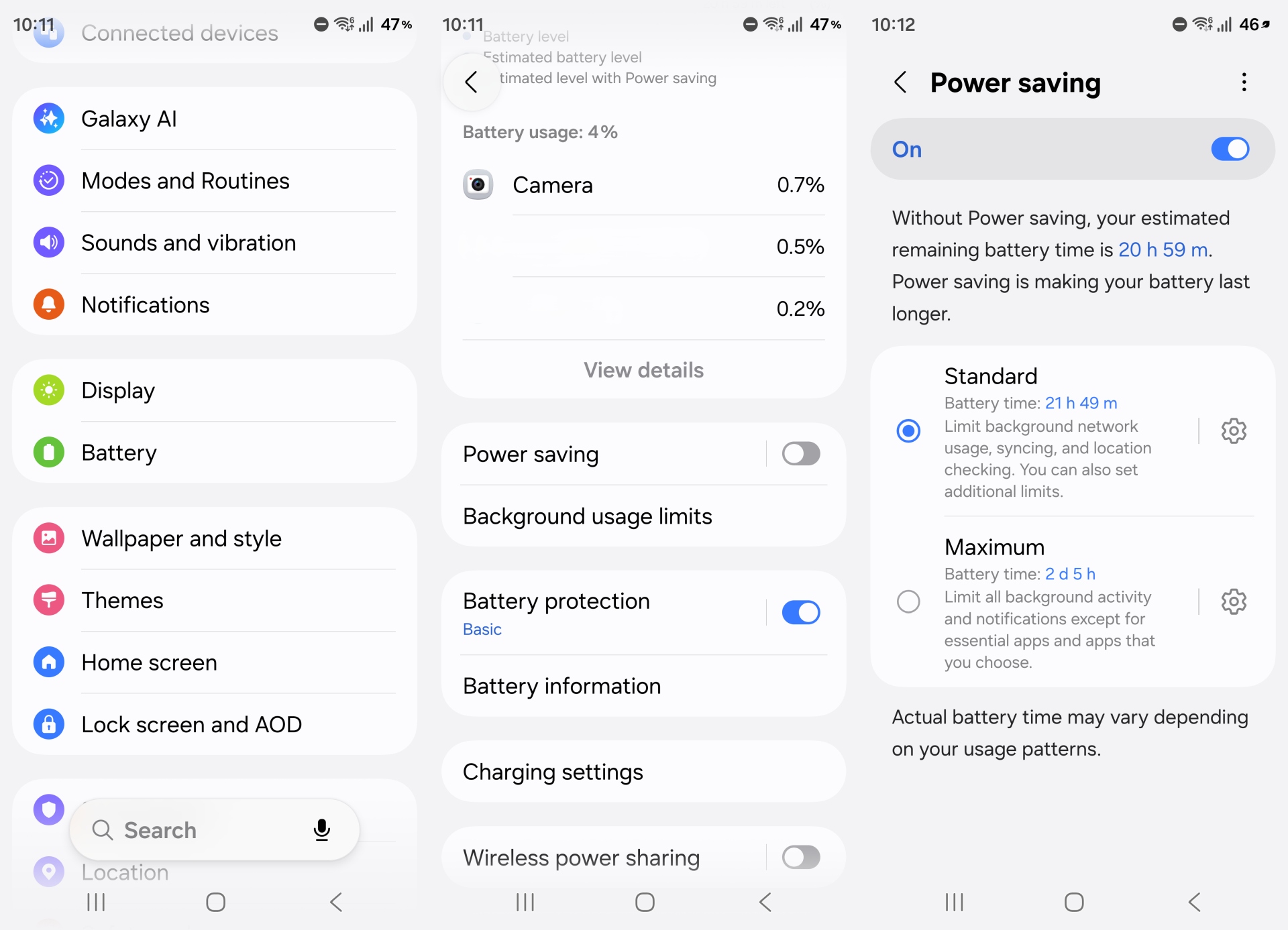 power saving modes on the galaxy s26 ultra