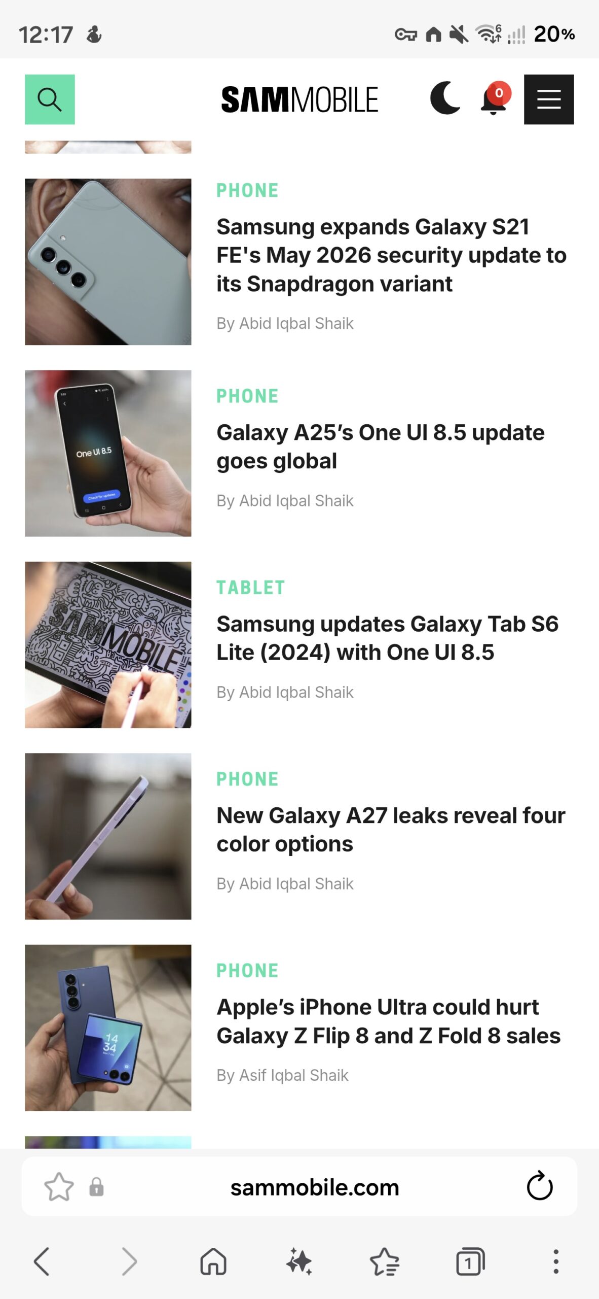 samsung browser beta version 30.0.0.63 status bar toolbar one ui 9.0