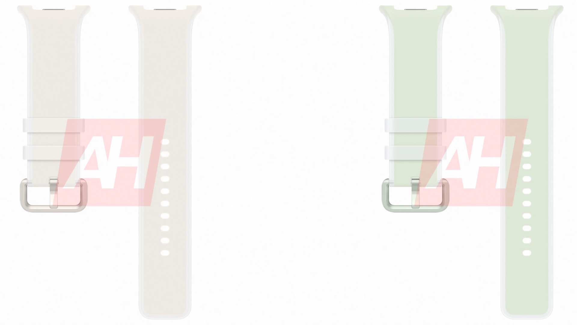 samsung galaxy watch 9 silicon strap white green