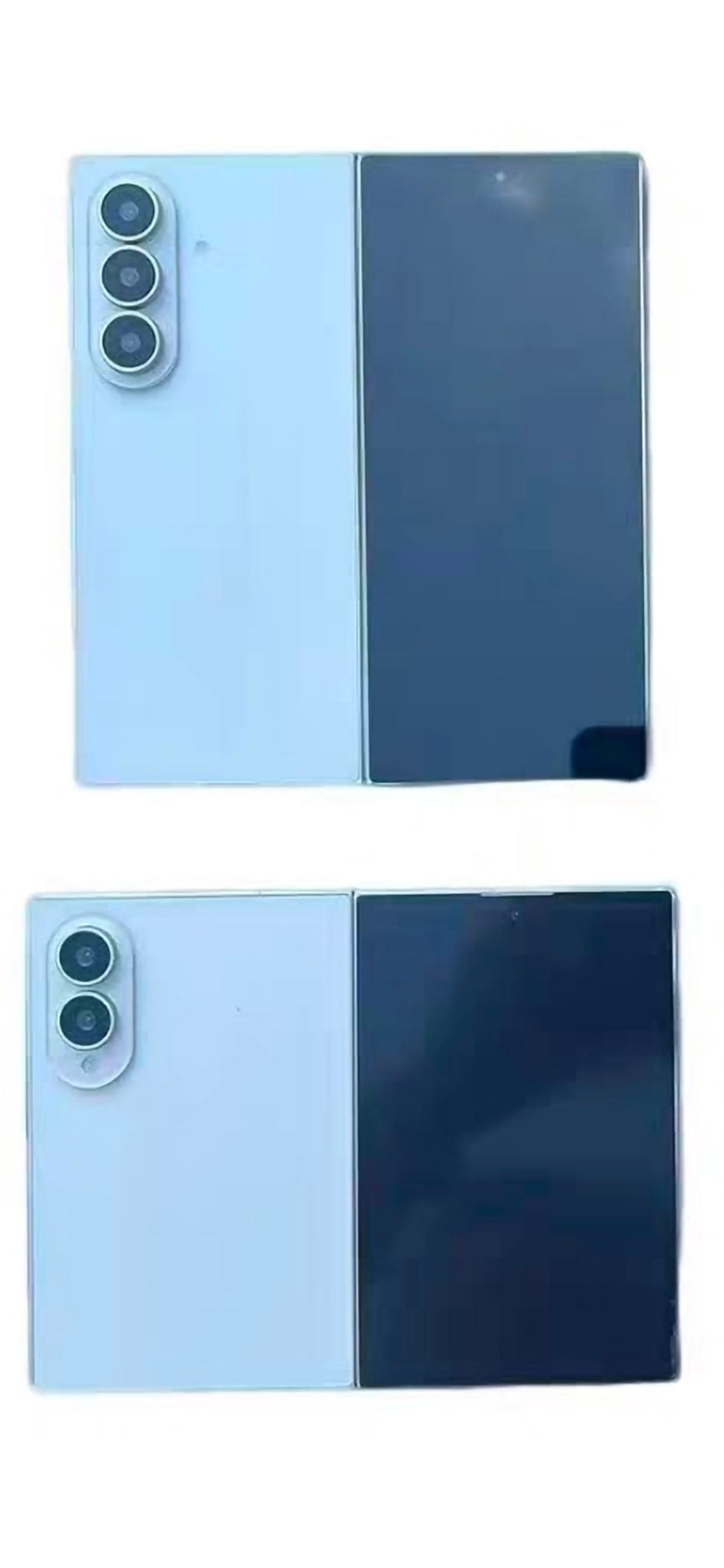 samsung galaxy z fold 8 and galaxy z fold 8 ultra dummy units in blue color