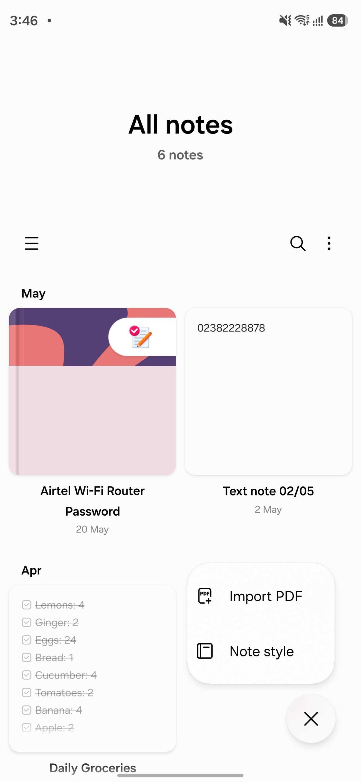 samsung notes update version 4.4.41.9 import pdf option