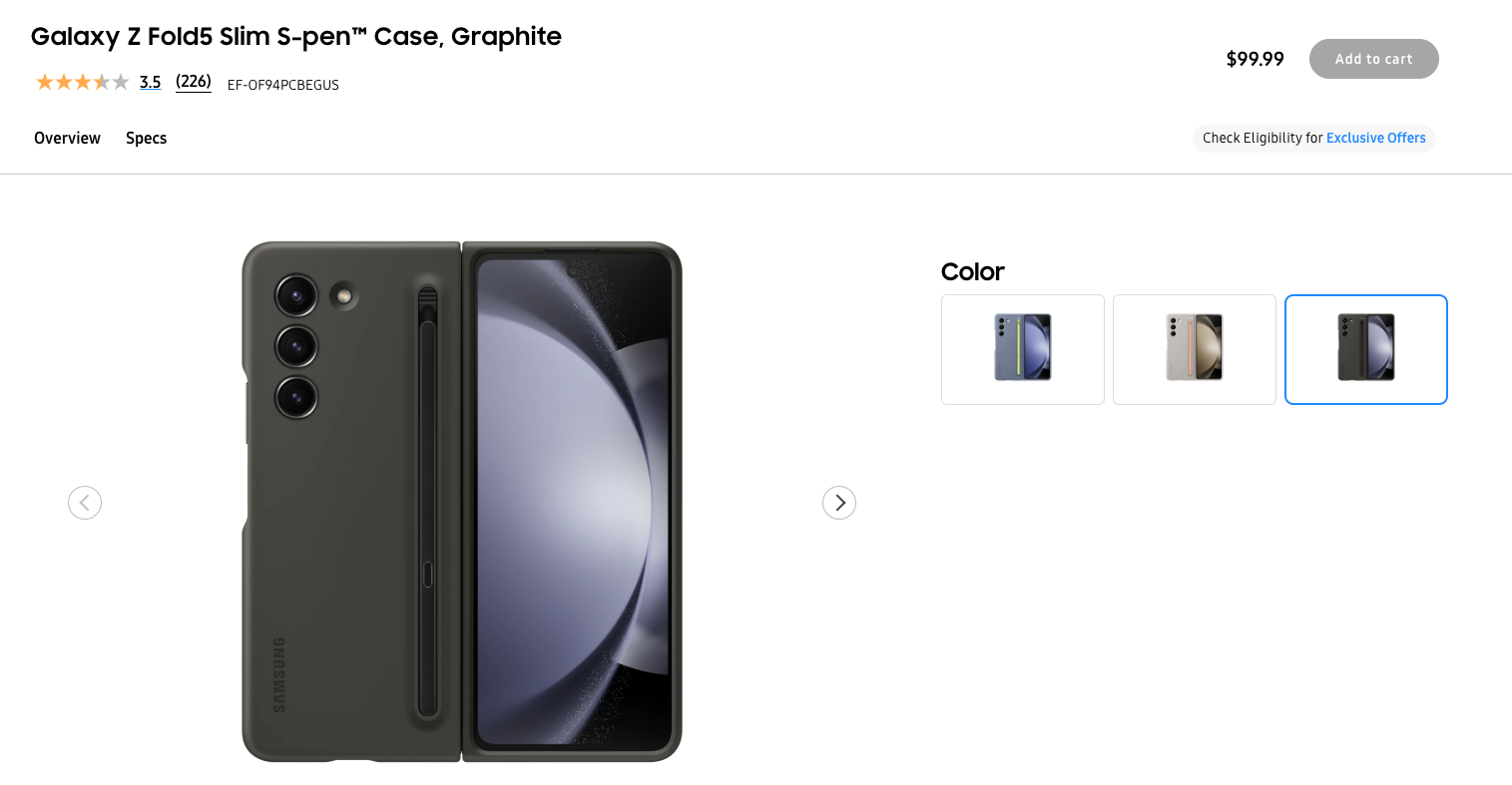 the only left s pen case listing.