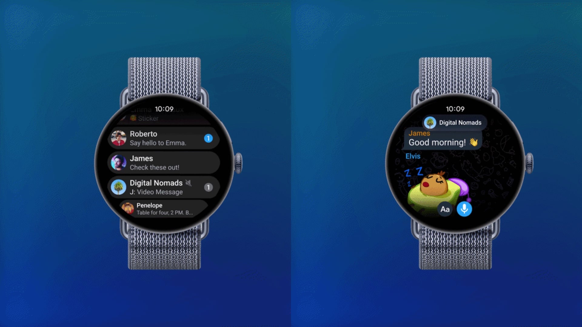 telegram messaging app wear os chat threads