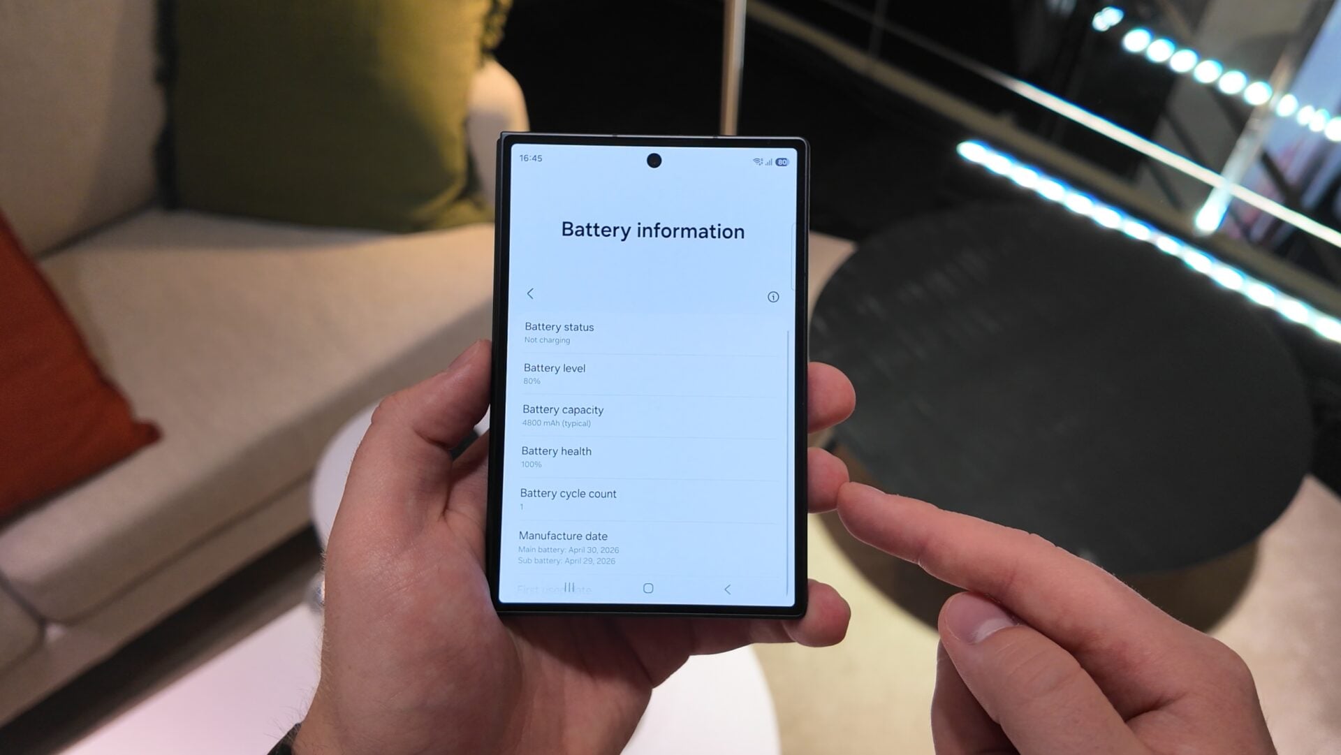 Galaxy Z Fold 8 battery info