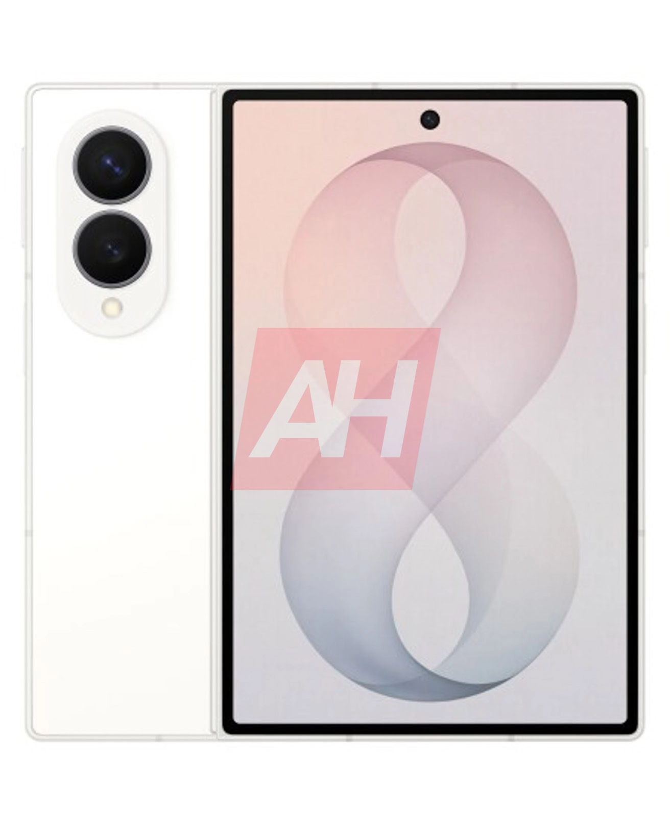 samsung galaxy z fold 8 render showing front and rear design