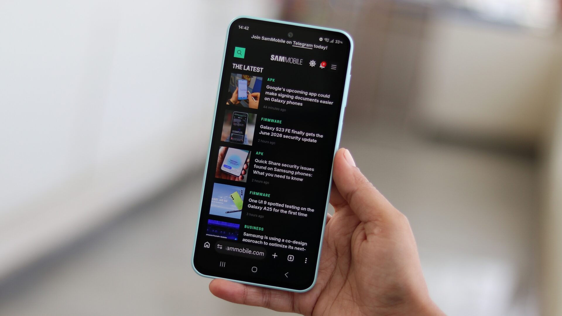 samsung galaxy a27 running the chrome browser