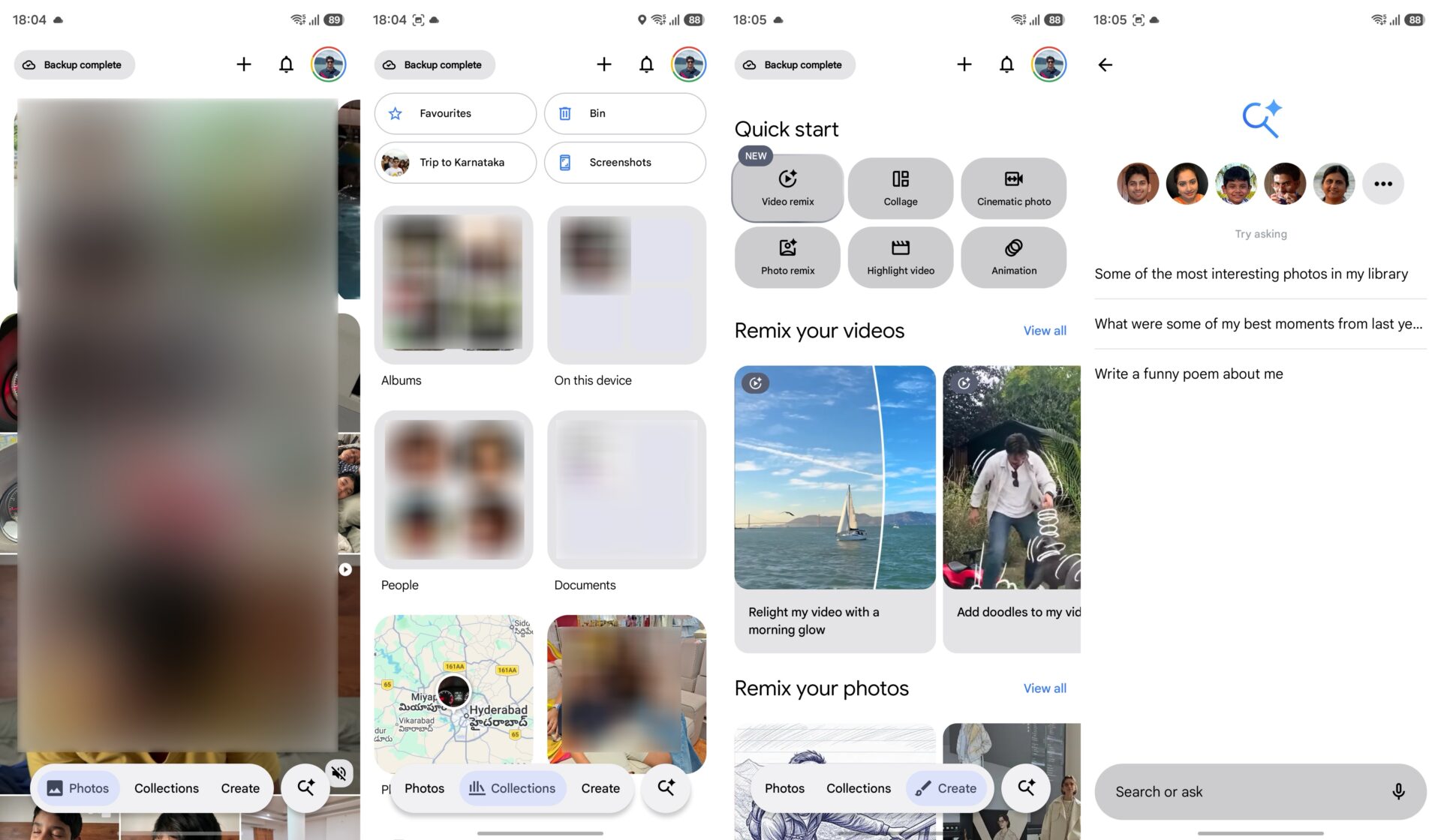 google photos android app pill shaped floating tab bar design july 2026