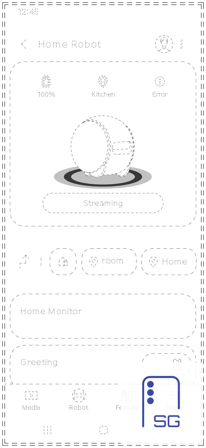 Samsung Ballie AI Robot Companion App Sketch