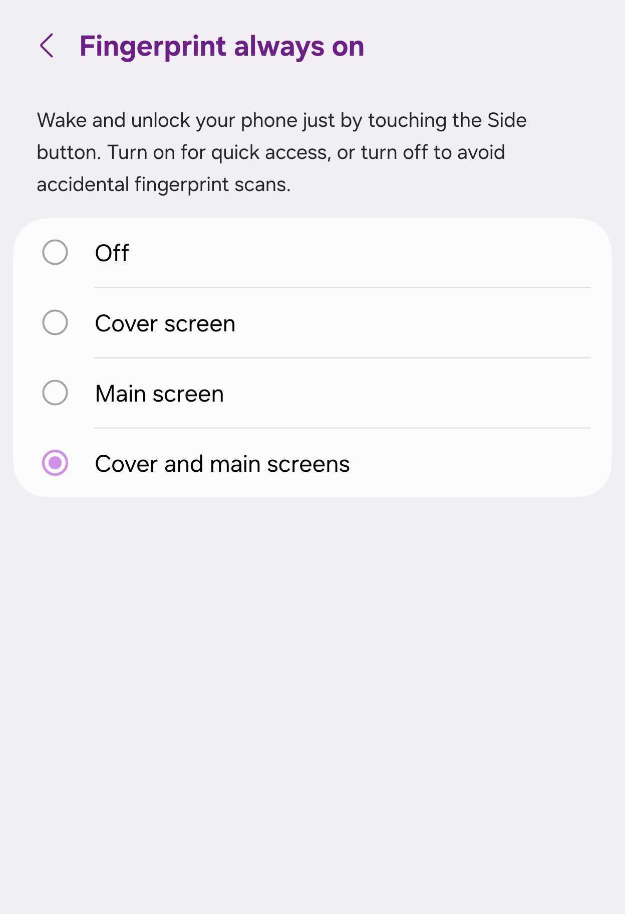 Galaxy Z Fold 8 fingerprint options