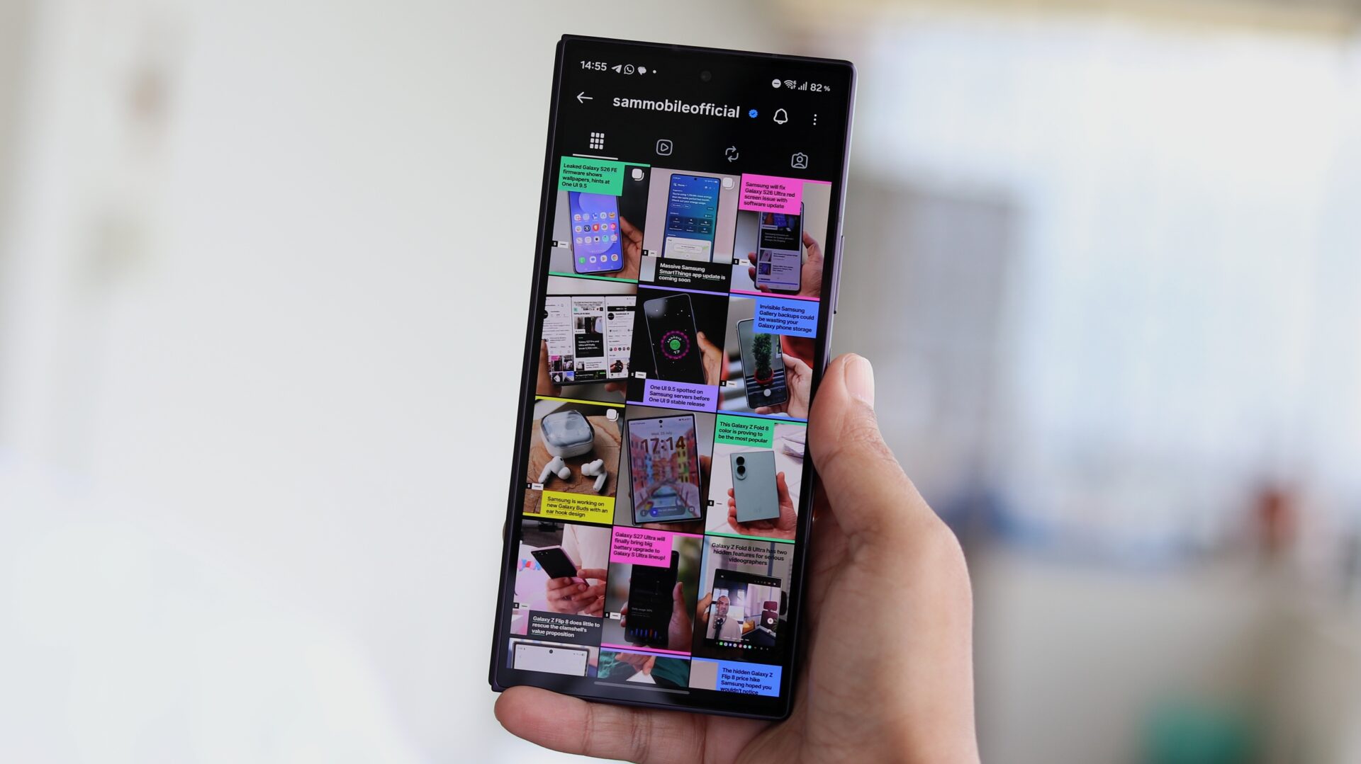 Instagram on Galaxy Z Fold 8 Ultra