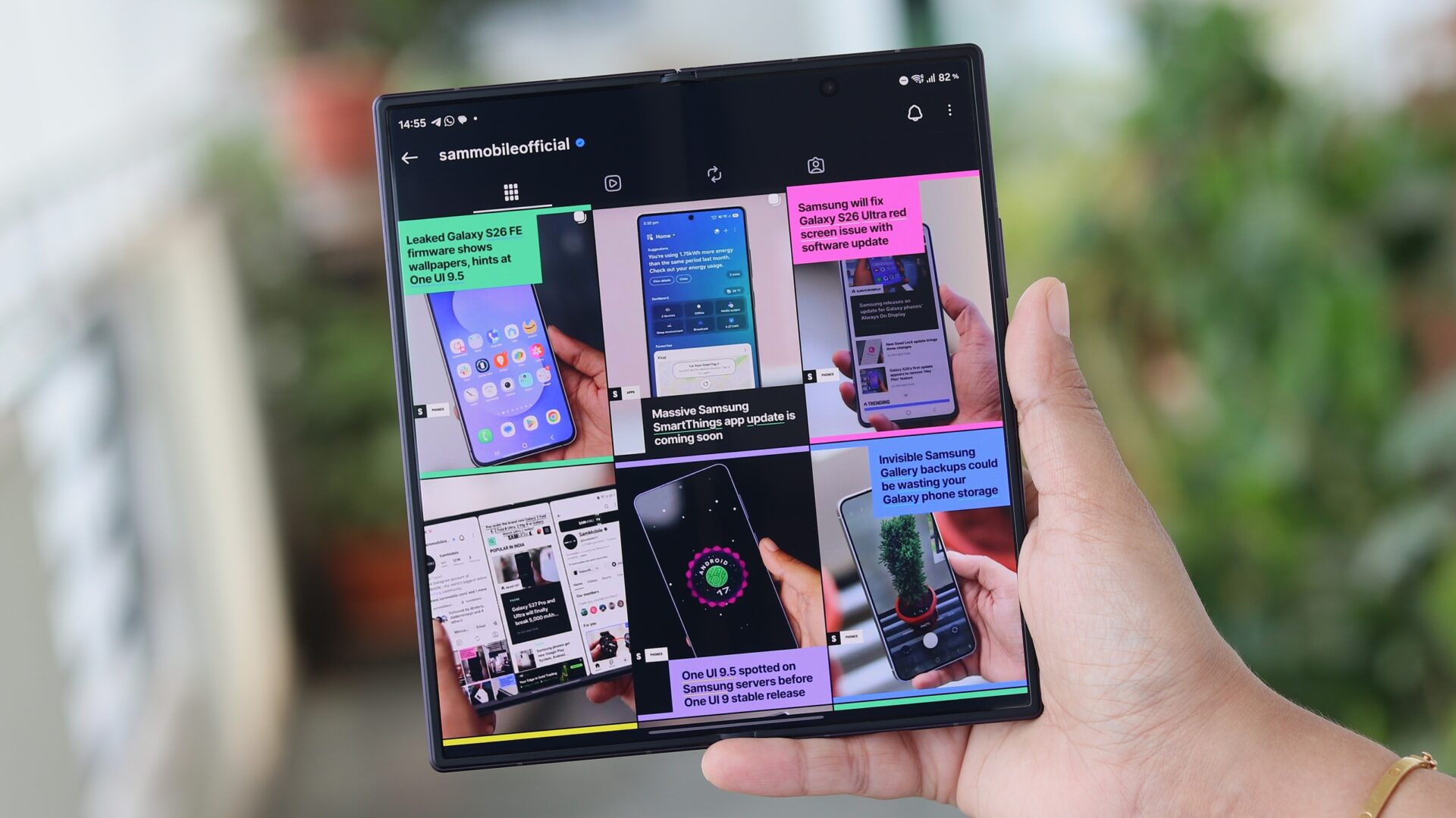 Instagram on Galaxy Z Fold 8 Ultra