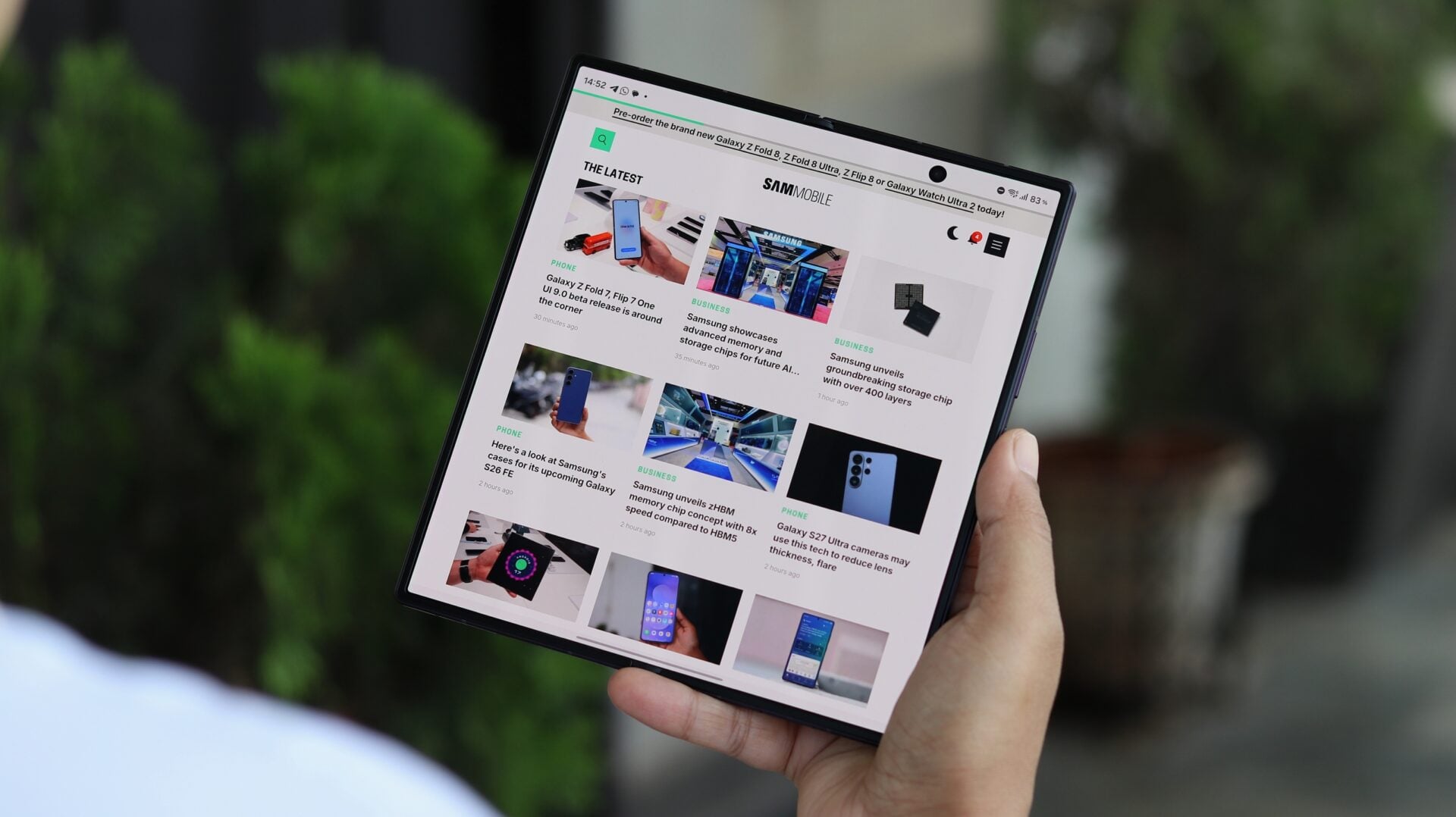Browsing on Samsung Galaxy Z Fold 8 Ultra
