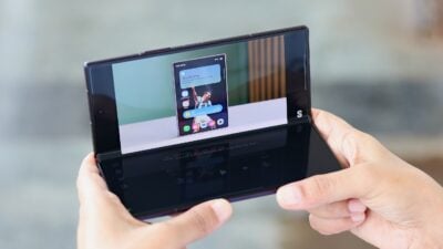 Samsung Galaxy Z Fold 8 Ultra in Flex Mode