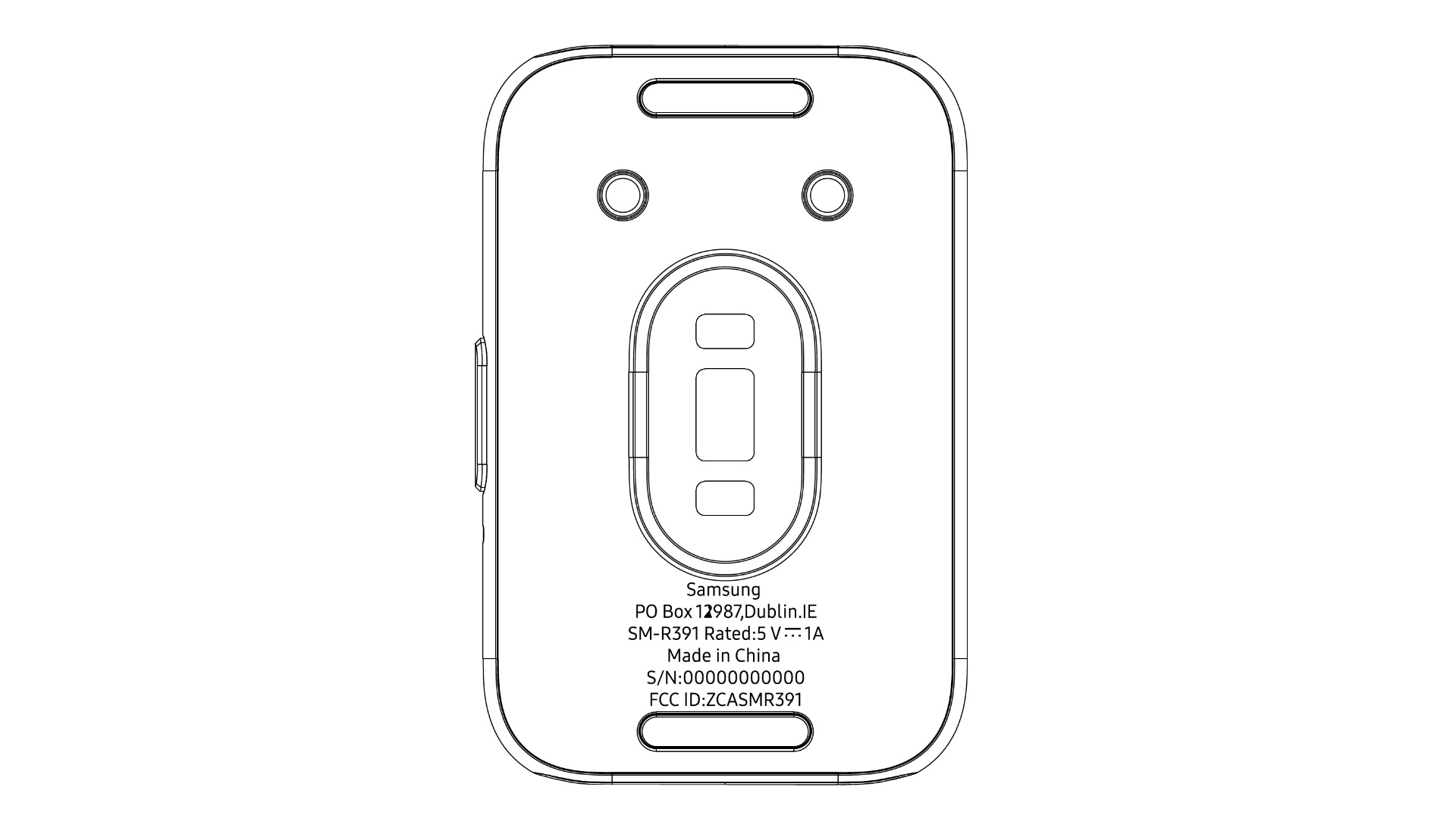 Samsung Galaxy Fit 4 Back Sensor Diagram FCC Certification