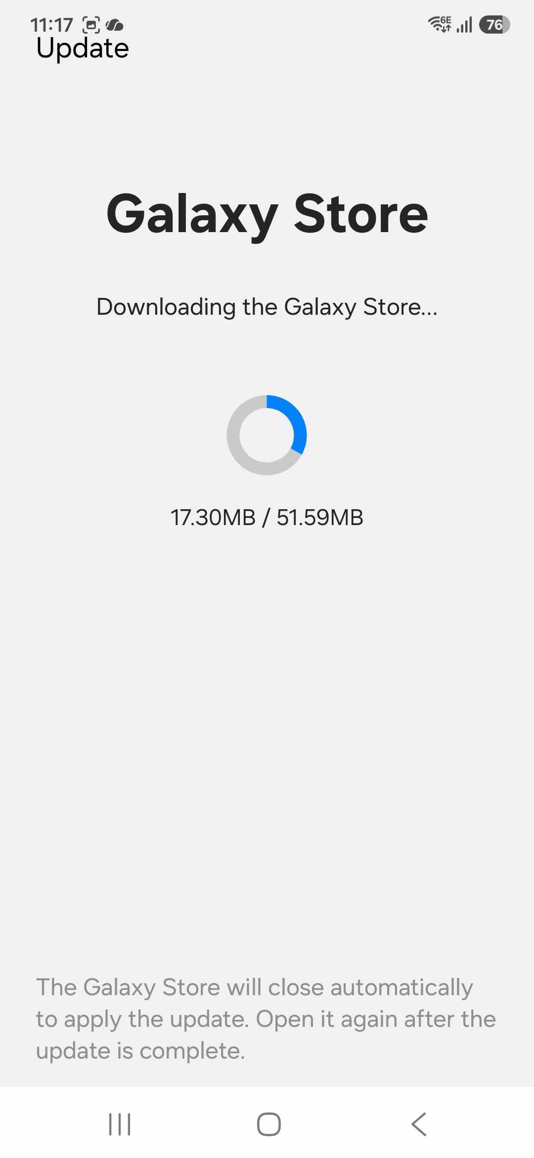 Samsung Galaxy Store Version 6.6.18.12 Update Prompt (02)