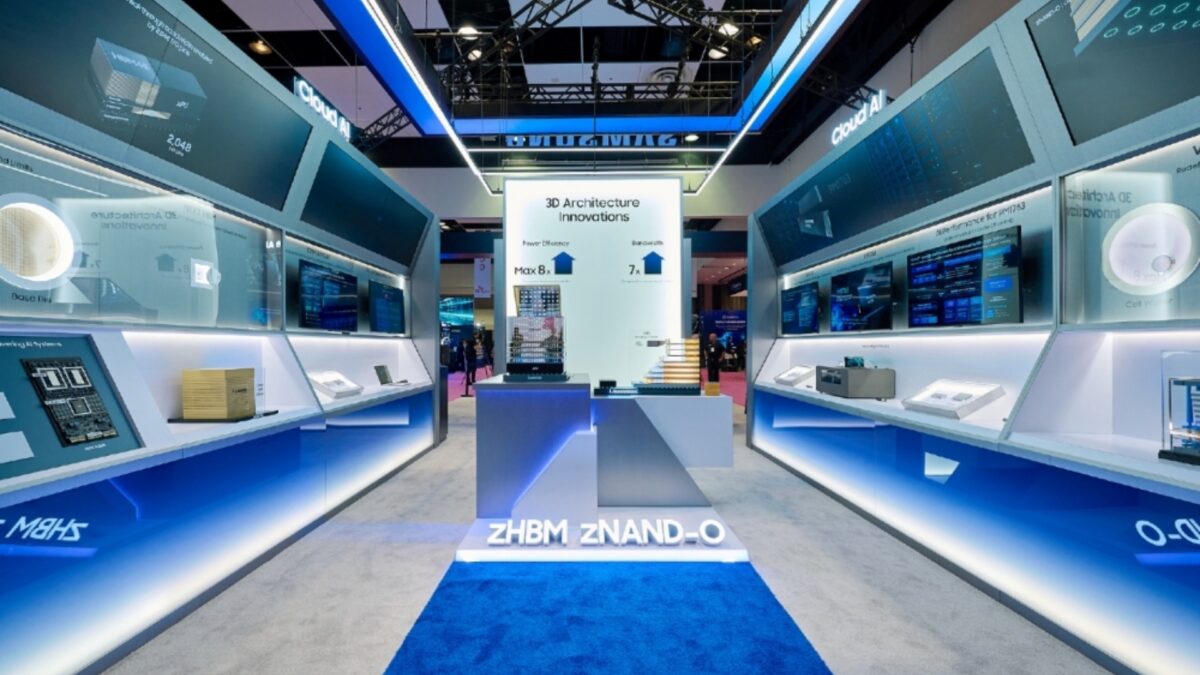 Samsung zHBM zNAND-O AI Memory Chip Concepts Future of Memory And Storage (FMS) 2026 Expo Booth