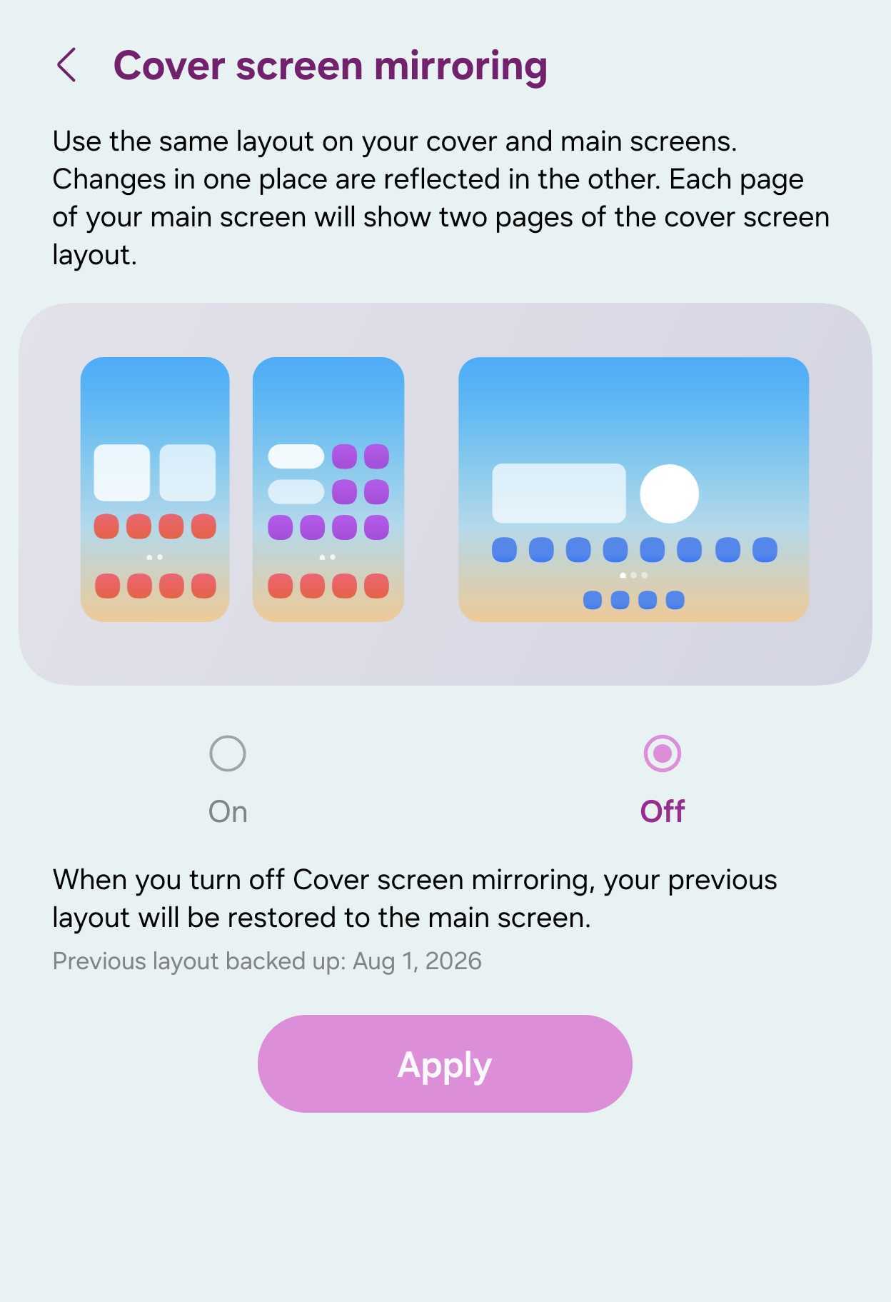 Galaxy Z Fold 8 home screen settings