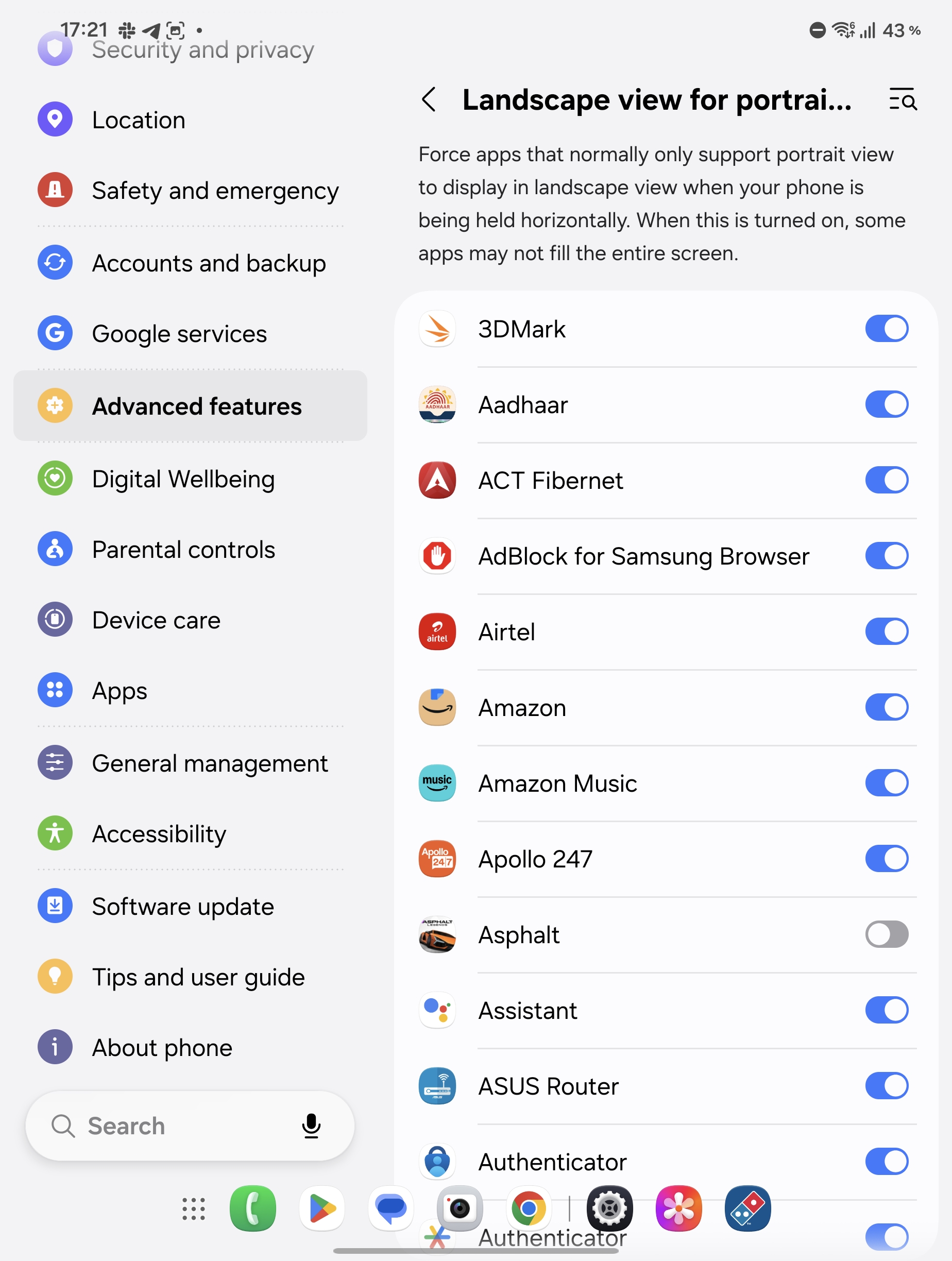 Landscape view for portrait apps - Step 2
