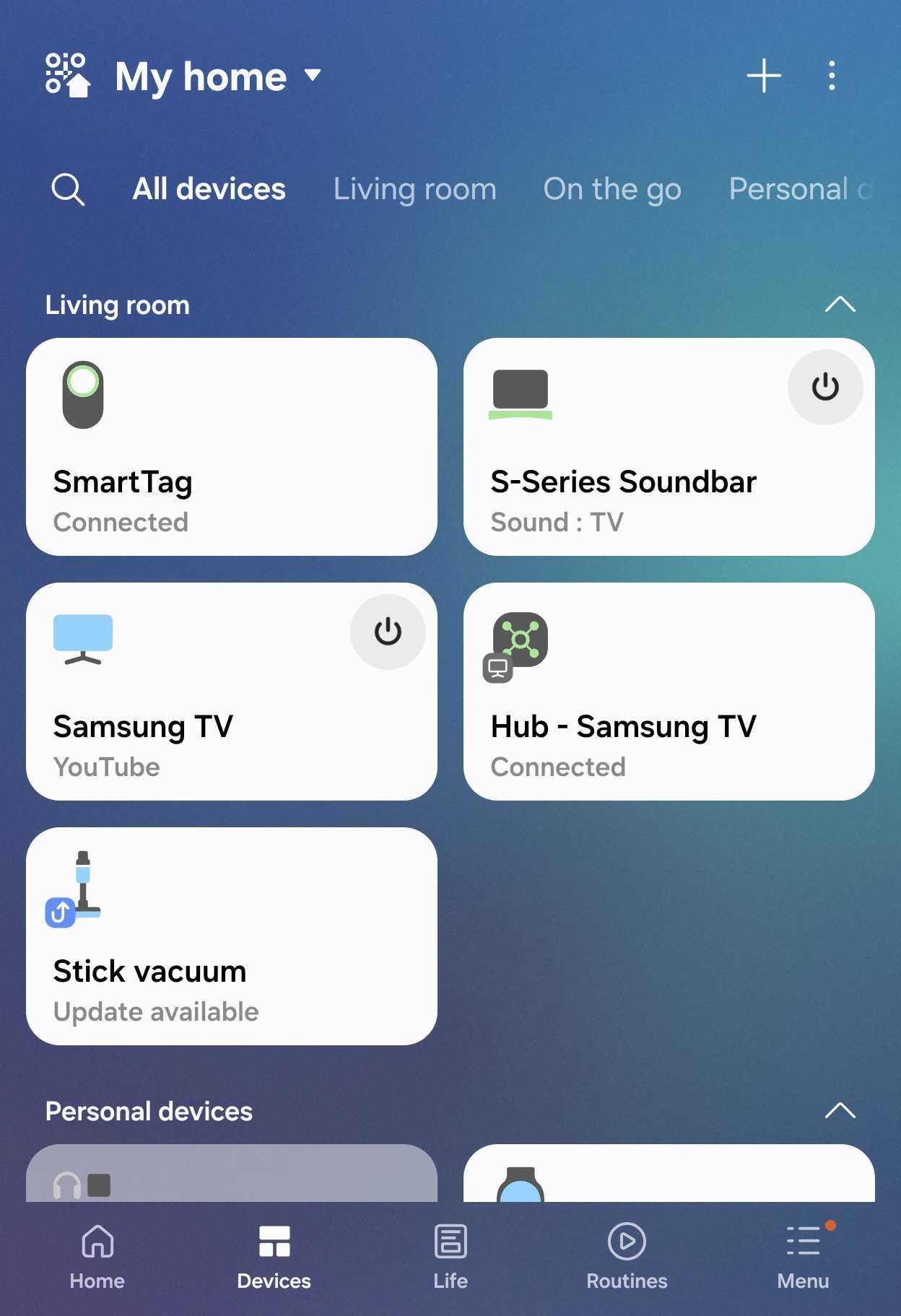 SmartThings vacuum update
