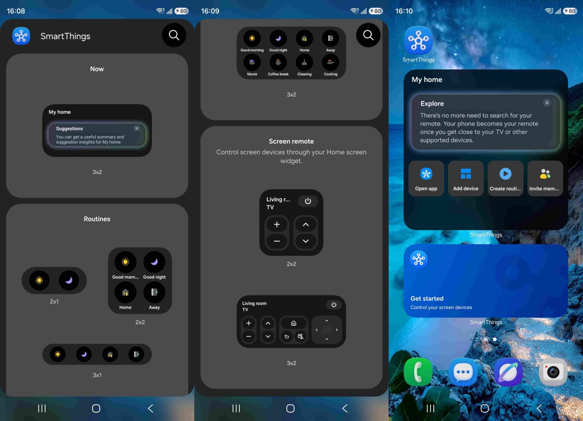 SmartThings app widgets for One UI 9.0