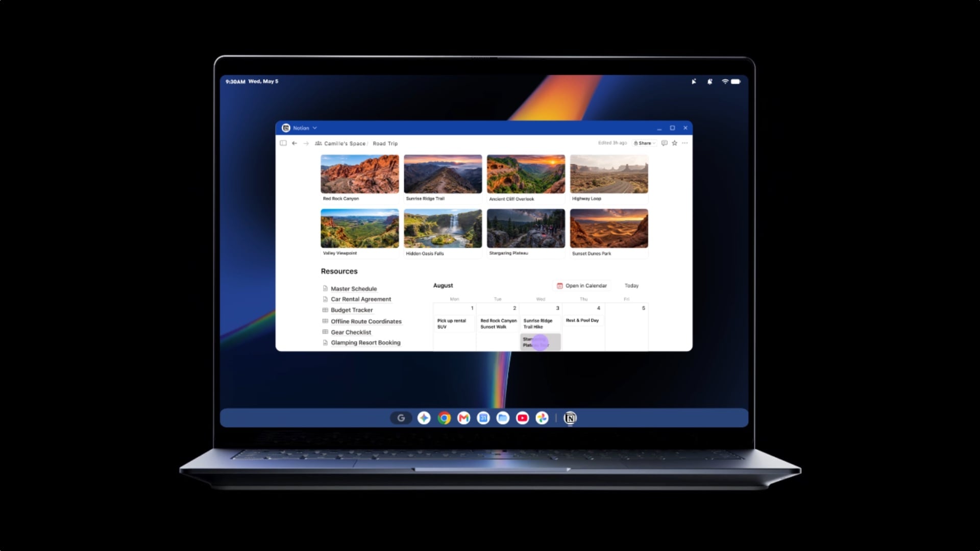 Googlebook OS Laptop Notion Notes App