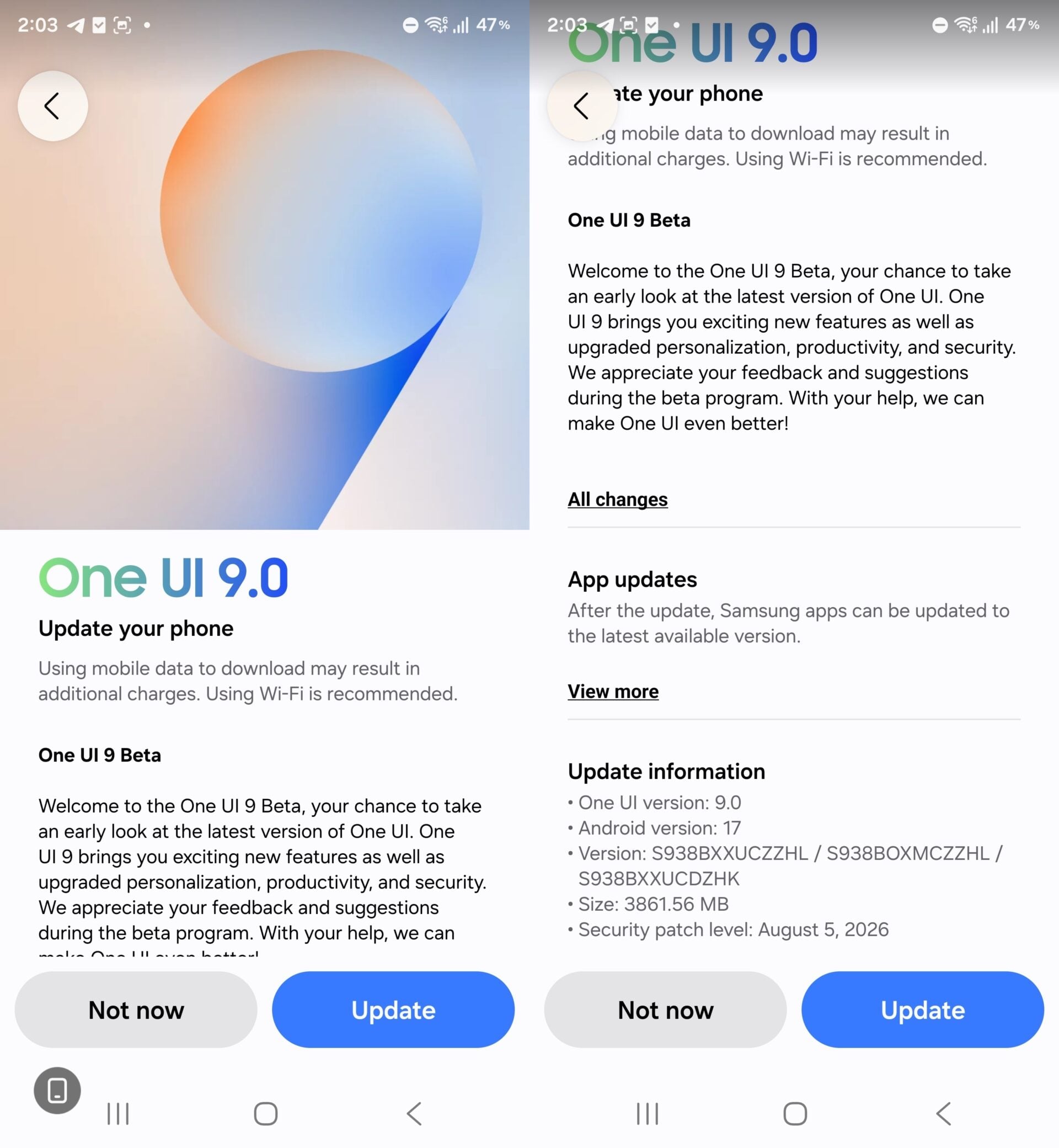 Samsung Galaxy S25 Ultra One UI 9.0 Beta 1 Update India Firmware Version