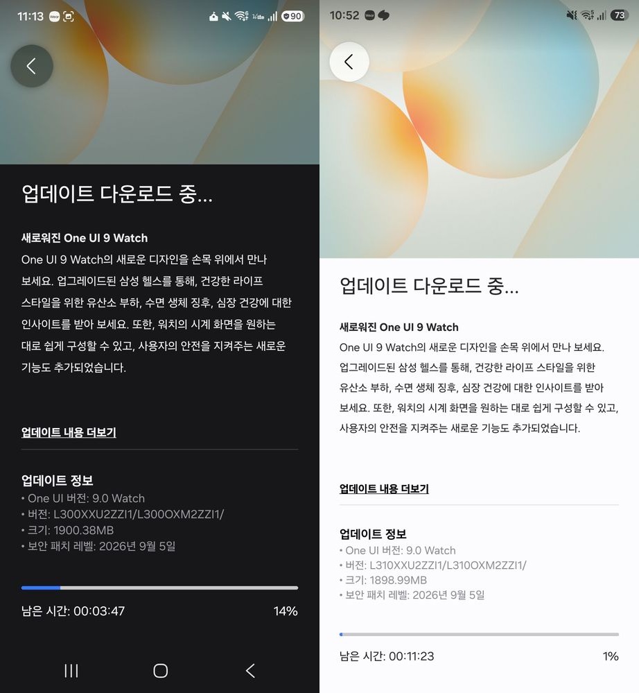 Samsung Galaxy Watch 7 Bluetooth 40mm 44mm One UI 9.0 Watch Beta 1 Update Firmware Version South Korea