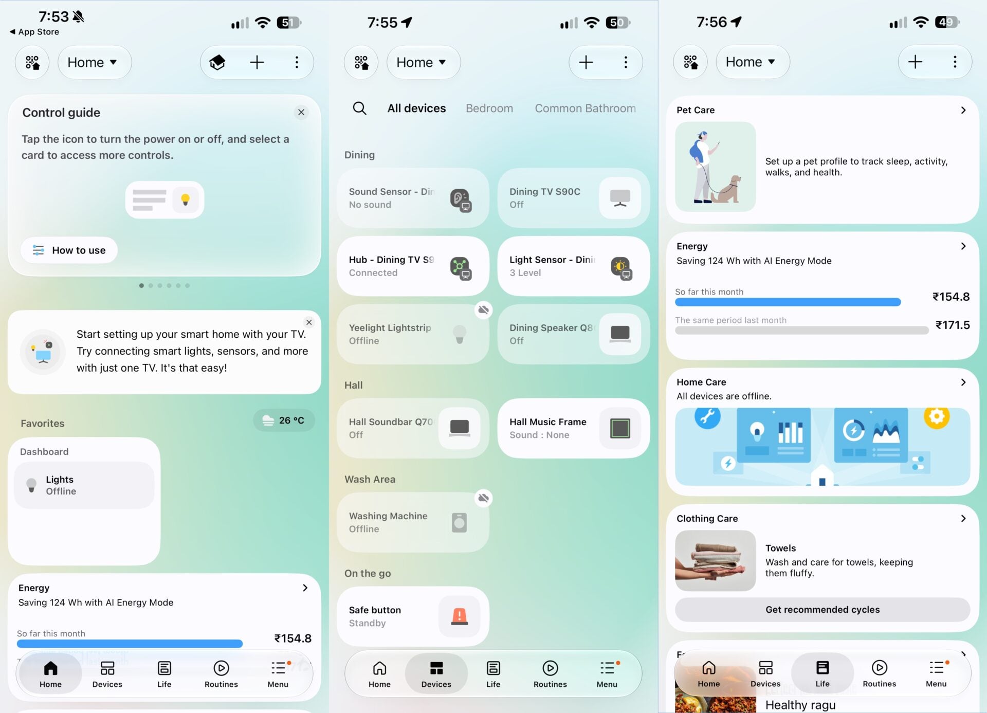 Samsung SmartThings UI Redesign September 2026 Home Devices Life Tabs