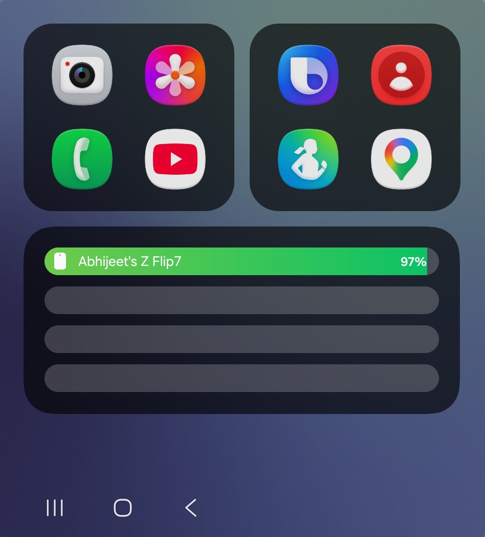 One UI 9 app widgets on Galaxy Z Flip 7 cover screen